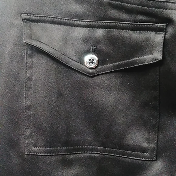 Chico's Satin Cargo Ankle Pants, Black, Size 0P, NWT - Picture 3 of 8